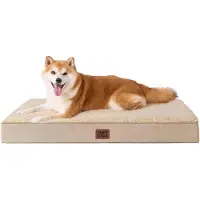 EHEYCIGA Lit orthopédique pour chien, couleur kaki, dimensions 91 x 68 x 9 cm