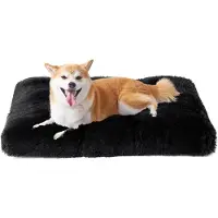 EHEYCIGA Lit douillet pour chien, lavable, dimensions 75x50 cm, couleur noire