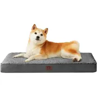 EHEYCIGA Lit orthopédique pour chien, couleur gris, dimensions 91x68 cm