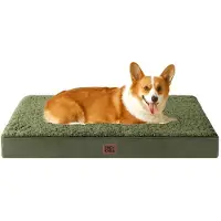 EHEYCIGA Lit orthopédique pour chien, 89x58 cm, lavable, couleur vert olive
