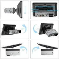Insta24 Autoradio 1 DIN, écran tactile de 9 pouces, Bluetooth, CarPlay, Android Auto, USB, SD, entrée auxiliaire, avec télécommande, puissance 4x45W, fonction mains libres, Mirror Link et écran inclinable