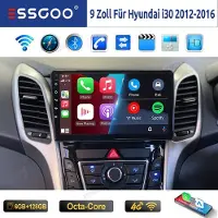 Insta24 Autoradio Android 14, écran tactile 9 pouces, GPS intégré pour Hyundai i30 GD (2012-2016), avec Bluetooth, Apple CarPlay, Android Auto, WiFi, 6 Go de RAM, 128 Go de stockage, format 2 DIN