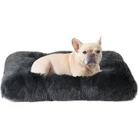 EHEYCIGA Lit pour chien doux et moelleux, lavable, couleur gris foncé, dimensions 60x45 cm