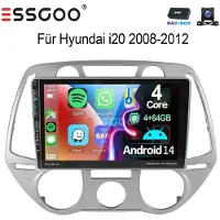 Insta24 Autoradio 9 pouces pour Hyundai i20 PB (2008-2012), avec Android 14, Carplay, Android Auto, DAB+, navigation GPS, Bluetooth, écran tactile 2 DIN etau volant
