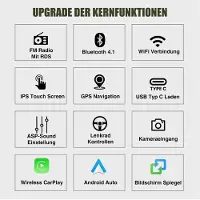 Insta24 Autoradio pour Nissan Qashqai J10 (2007-2015), système Android 15, écran tactile de 9 pouces, GPS intégré, navigation DAB+, Carplay sans fil, Android Auto, Bluetooth, USB, 64 Go de stockage