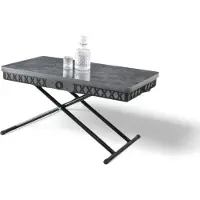 Xl Moebel Gmbh Table de salle à manger pratique, pliable de manière compacte, avec un look marbré élégant