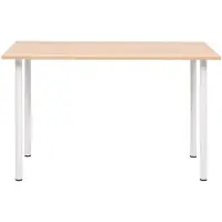 Merkloos Table de salle à manger de 120x60 cm, finition chêne, avec pieds en acier
