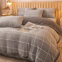 Merkloos Couverture de lit en flanelle ultra-douce, motif géométrique, 180 x 220 cm