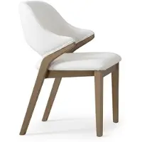 AEA Chaise blanche, en bois, avec revêtement textile, design moderne, ergonomique, rembourrée, unie, idéale pour une salle à manger