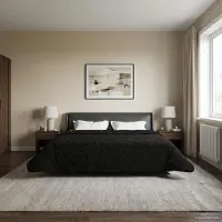 Merkloos Couette tout confort, idéale pour toute l'année, de couleur noire