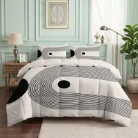 Merkloos Couverture sans housse, motif en demi-cercle, 240x260 cm