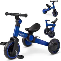 Costway Vélo pour enfant 5-en-1 - Bleu - Vélo d'équilibre avec pédales amovibles - Évolue au rythme de la croissance de votre enfant
