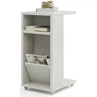 Dmora Blas - Table Basse, 30x40x63h cm Blanc, Pieds avec Roulettes