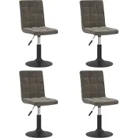 vidaXL Chaise de salle à manger 4 pcs. Pivotant Gris foncé Velours