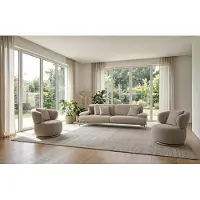 AEA Ensemble de canapé 3 places, fauteuil moderne, couleur beige, design luxueux