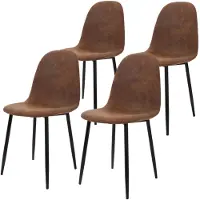 Dripio Ensemble de 4 chaises de salle à manger, en similicuir PU, couleur marron, style scandinave