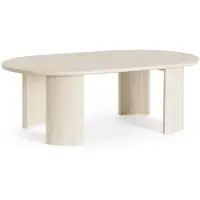 Natur24 Table d'appoint Orlando, dimensions 130x80x45 cm, plateau en bois de manguier et pieds semi-circulaires, forme ovale