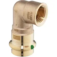 Viega Raccord coudé professionnel / Sanpress en bronze rouge à 90 degrés, filetage intérieur, avec