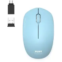 Port Connect Souris sans fil - - Collection II 900544 - 2,4 GHz - Bleu azur