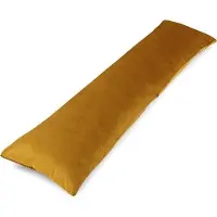 Unyqoos Coussin pour dormeurs latéraux, 145 x 40 cm – Coussin ergonomique extra-long, housse en velours, rembourrage en polyester silencieux, coussin de confort et de positionnement, couleur moutarde