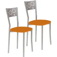 Dripio 2 chaises de cuisine, en métal et similicuir, hauteur d'assise 45 cm, couleur bleue