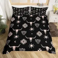 Merkloos Ensemble de couette et de taies d'oreiller de style bohème et tribal, avec un motif de cactus