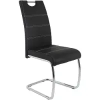 Dripio Fauteuil à bascule, revêtement en similicuir, noir, structure en chrome, capacité de 120 kg