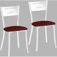 Dripio 2 chaises de cuisine, en métal, couleur bordeaux, hauteur d'assise 45 cm