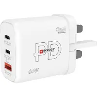 Skross Chargeur secteur Royaume-Uni, etc. 2xUSB-C PD + 1xUSB-A GaN 65W