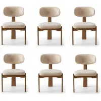 JVmoebel Ensemble de chaises de salle à manger, style moderne, couleur beige, design élégant, structure en bois