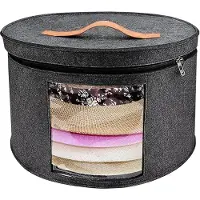 Merkloos Boîte pliante pour chapeaux avec couvercle - Organisateur multifonctionnel - Gris foncé