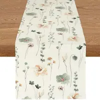 Dripio Nappe en lin, 40x240 cm, déperlante, lavable, motif floral