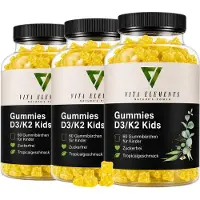IK-Handelsgruppe Vita Elements Vitamine D3 K2 Gummies pour enfants Lot de 3 180 pièces Complément alimentaire