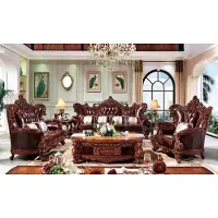AEA Wohnzimmer Couch Garnitur Design Braun Set 3tlg Kunstleder Sofagarnitur