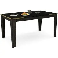 Dmora Asciano - Table fixe, 145x85x76h cm Noir, 8 places