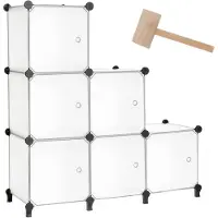 Merkloos Organisateur cubique de rangement - Commode modulaire empilable avec 6 cubes