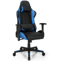Dripio Fauteuil de gaming rotatif à 360°, ergonomique, avec coussin pour la tête et le bas du dos, couleur bleue