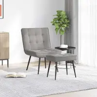 Merkloos Fauteuil relax gris clair avec repose-pieds