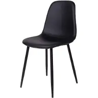Dripio Chaise de salle à manger avec revêtement en similicuir, noire, dimensions 47x39 cm