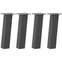 Merkloos Lot de 4 pieds de table en acier anthracite, de 42 cm de hauteur