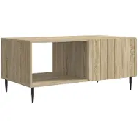 Merkloos Table basse moderne en chêne de Sonoma avec pieds en métal