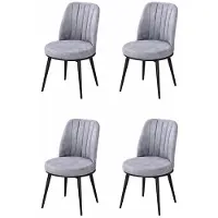 AEA 4 chaises de style moderne, couleur grise, pour salle à manger, rembourrées, confortables et compactes