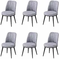 AEA 6 chaises de style moderne, couleur grise, pour salle à manger, rembourrées, confortables et compactes