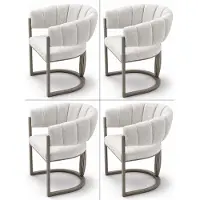 AEA 4 chaises pour salle à manger, confortables, blanches, de style élégant, harmonieuses et modernes