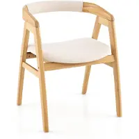 Dripio Chaise de salle à manger en bambou, rembourrée, supportant jusqu'à 150 kg, couleur naturelle