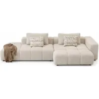 AEA Canapé d'angle, forme en L, blanc, design minimaliste, style moderne, confortable