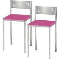 Dripio Tabouret de cuisine avec dossier, en similicuir, de couleur rose, avec une hauteur d'assise de 45 cm