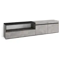 Dripio Meuble TV bas, 200 x 45 x 35 cm, en béton, pour téléviseurs jusqu'à 80 pouces