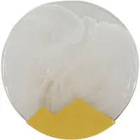 Mauro Ferretti Applique murale "Mond", en verre et en fer avec effet marbré, dimensions 20x10 cm, finition or et blanc, design de