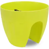 Goliat Pot de fleurs à suspendre à une balustrade, résistant aux intempéries, de couleur verte.